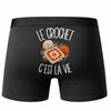 Boxer Homme Le crochet c'est la vie – Impression au dos – Noir
