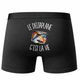 Boxer Homme Le deltaplane c'est la vie – Impression au dos – Noir