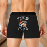 Boxer Homme Le deltaplane c'est la vie – Impression au dos – Noir