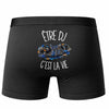 Boxer Homme Être DJ c'est la vie – Impression au dos – Noir