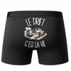 Boxer Homme Le drift c'est la vie – Impression au dos – Noir