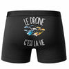 Boxer Homme Le drone c'est la vie – Impression au dos – Noir