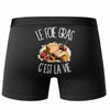 Boxer Homme Le foie gras c'est la vie – Impression au dos – Noir