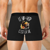 Boxer Homme Le hip-hop c'est la vie – Impression au dos – Noir