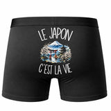 Boxer Homme Le Japon c'est la vie – Impression au dos – Noir