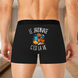 Boxer Homme Le jardinage c'est la vie – Impression au dos – Noir