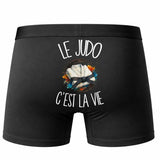 Boxer Homme Le judo c'est la vie – Impression au dos – Noir
