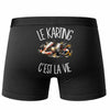 Boxer Homme Le karting c'est la vie – Impression au dos – Noir
