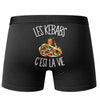 Boxer Homme Les kebabs c'est la vie – Impression au dos – Noir