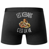 Boxer Homme Les kebabs c'est la vie – Impression au dos – Noir
