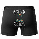 Boxer Homme Le kitesurf c'est la vie – Impression au dos – Noir