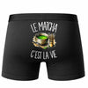 Boxer Homme Le matcha c'est la vie – Impression au dos – Noir