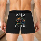 Boxer Homme Le MMA c'est la vie – Impression au dos – Noir