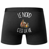 Boxer Homme Le Nord c'est la vie – Impression au dos – Noir
