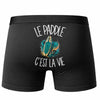Boxer Homme Le paddle c'est la vie – Impression au dos – Noir