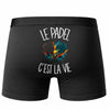 Boxer Homme Le padel c'est la vie – Impression au dos – Noir