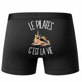 Boxer Homme Le pilates c'est la vie – Impression au dos – Noir
