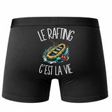 Boxer Homme Le rafting c'est la vie – Impression au dos – Noir