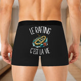 Boxer Homme Le rafting c'est la vie – Impression au dos – Noir