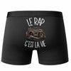 Boxer Homme Le rap c'est la vie – Impression au dos – Noir