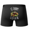 Boxer Homme Le rhum c'est la vie – Impression au dos – Noir
