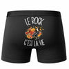 Boxer Homme Le rock c'est la vie – Impression au dos – Noir