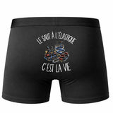 Boxer Homme Le saut à l'élastique c'est la vie – Impression au dos – Noir