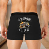 Boxer Homme Le skateboard c'est la vie – Impression au dos – Noir