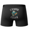 Boxer Homme Le ski nautique c'est la vie – Impression au dos – Noir