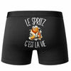 Boxer Homme Le spritz c'est la vie – Impression au dos – Noir