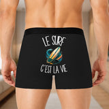 Boxer Homme Le surf c'est la vie – Impression au dos – Noir
