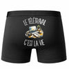 Boxer Homme Le télétravail c'est la vie – Impression au dos – Noir