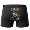 Boxer Homme Le théâtre c'est la vie – Impression au dos – Noir