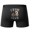 Boxer Homme Le tir sportif c'est la vie – Impression au dos – Noir