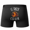 Boxer Homme Le tricot c'est la vie – Impression au dos – Noir