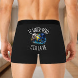 Boxer Homme Le water-polo c'est la vie – Impression au dos – Noir