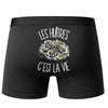 Boxer Homme Les huîtres c'est la vie – Impression au dos – Noir