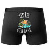Boxer Homme Les îles c'est la vie – Impression au dos – Noir