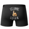 Boxer Homme Les lamas c'est la vie – Impression au dos – Noir