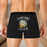 Boxer Homme Les mots croisés c'est la vie – Impression au dos – Noir