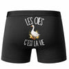 Boxer Homme Les oies c'est la vie – Impression au dos – Noir