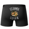 Boxer Homme Les ramen c'est la vie – Impression au dos – Noir