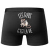 Boxer Homme Les rats c'est la vie – Impression au dos – Noir