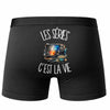 Boxer Homme Les séries c'est la vie – Impression au dos – Noir