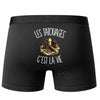 Boxer Homme Les tatouages c'est la vie – Impression au dos – Noir