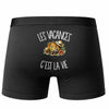 Boxer Homme Les vacances c'est la vie – Impression au dos – Noir