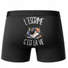 Boxer Homme L'escrime c'est la vie – Impression au dos – Noir