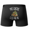 Boxer Homme Mes cactus c'est ma vie – Impression au dos – Noir