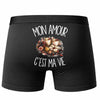 Boxer Homme Mon amour c'est ma vie – Impression au dos – Noir