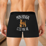 Boxer Homme Mon Bengal c'est ma vie – Impression au dos – Noir